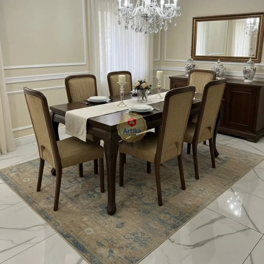 طقم سفرة ملكي من الخشب المحفور