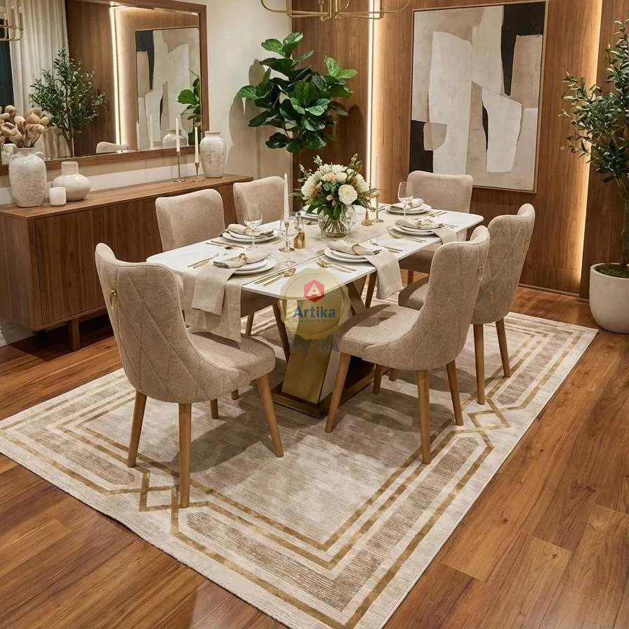 طاولة طعام "مودرن" رخامية فخمة